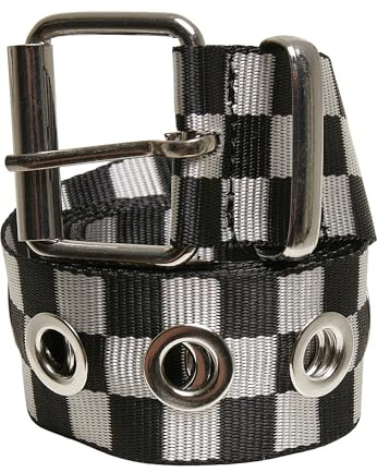 Urban Classics Unisex Checker Belt With Eyelets black/white, L/XL