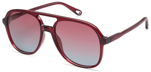 SOJOS Sonnenbrille Herren Damen Retro, Vintage Polarisiert Verspiegelt Groß Eckig 70er Jahre Rechteckig Unisex UV400 Schutz Brille SJ2174
