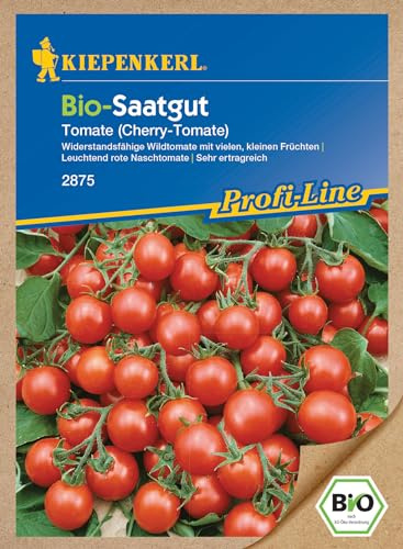 Kiepenkerl Profi-Line BIO Cherry-Wildtomatensamen 2875 - Widerstandsfähige Wildtomate - sehr ertragreich - Inhalt für 10 Korn - Gemüsesamen, Saatgut