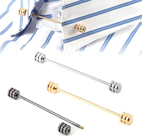 LONGHAO 3 Pcs,Spilli Per Cravatta Da Uomo,Collare Clip Collar Pin, Metallo Spilla Da Cravatta,Spilla Da Colletto Per Camicia Da Uomo,Collo Da Spilla Da Cravatta,Fermacravatta Per Accessori Per Abiti