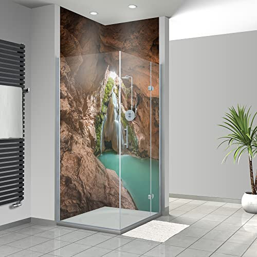 WANDFREUDE individuelle Duschrückwand Aluverbundplatte auf Maß (2 Stück - Bercolon - Premium Matt Lack) – Dusche Wandverkleidung Duschwandverkleidung Duschrückwände
