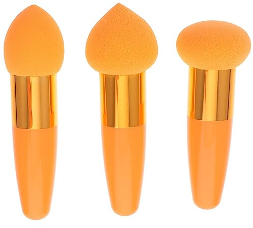 Beaupretty Foundation Makeup Sponge Brush Set 3 Pcs Facial Cosmetic Puff Applicators for Smooth Even Blending and Travel Use