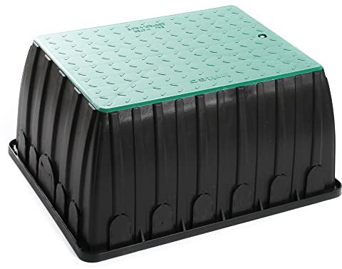 BirnePower Ventilbox Jumbo 64x51 cm mit Deckel – robuster Ventilkasten für Bewässerungsanlagen, passend für 6 Magnetventile, UV-beständig, Stabiler PP-Kunststoff für Garten & Anlagen