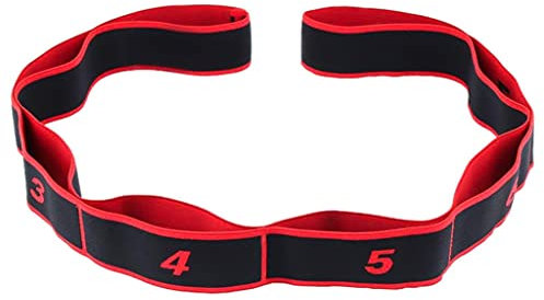 Yoga Pull Strap Gürtel Polyesterlatex Elastisch Stretching Band Loop Yoga Pilates Gym Fitness Übung Widerstandsbänder (Color : Rosso, Size : Talla nica)