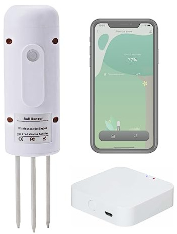 Sensore Suolo Umidità e Temperatura terreno wireless Wi-Fi con gateway Zigbee Hub controllo da App Smartphone