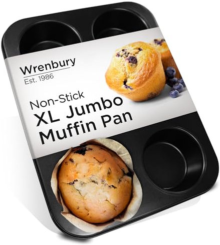 Wrenbury Stampo per muffin Jumbo – teglia antiaderente per 6 tazze – stampo grande per Yorkshire pudding – teglia gigante per cupcake – senza PTFE
