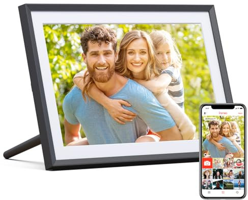 ARZOPA Digitaler Bilderrahmen WLAN 10,1 Zoll IPS Touchscreen Elektronischer Bilderrahmen mit 32GB Frameo Bilderrahmen Digital Fernfreigabe von Fotos und Videos mit Wetter Musik