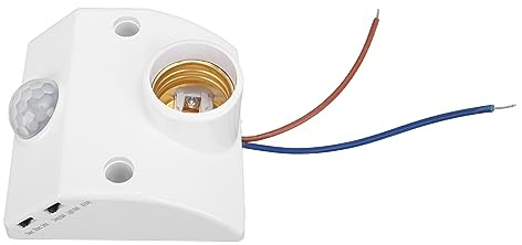 Okuyonic Portalampada con Sensore di Movimento PIR E27, Portalampada a Induzione E27 Regolazione Intelligente Risparmio Energetico 90‑240V Alloggiamento Ignifugo per Lavanderia per Garage Accessori