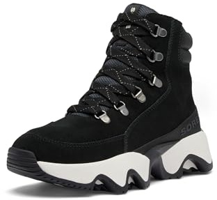SOREL Women's Kinetic Impact Conquest Plus Waterproof Boot - Black, Sea Salt - 7