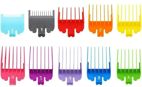 ZMDMAH 10 Pcs Peines Maquina Cortar Pelo, Peines Juego de peines para el pelo 1,5 mm 3 mm 4,5 mm 6 mm 10 mm 13 mm 16 mm 19 mm 22 mm 25 mm Deslizantes para Máquina de Tijera Accesorios para Cortapelos