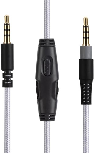 Cloud Alpha Ersatzkabel, kompatibel mit HyperX Cloud Alpha Gaming-Headset, Inline-Stummschaltung, Lautstärkeregler mit Mikrofon, 1,5 Meter Kopfhörer-Audio-Verlängerungskabel