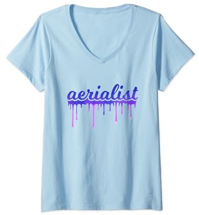 Damen Lustiges Aerialist-Outfit für Aerialist Silk Aerialist Hoop T-Shirt mit V-Ausschnitt