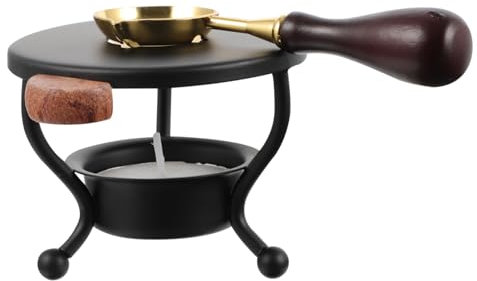 Anneome 12stücke Teiliges Wachssiegel-schmelzset Mit Metallofen Holzgriff Und Schmelzlöffel Tragbar Schnelles Schmelzen Von Wachskugeln Für Saubere Langlebige Siegelfür Diy-kunsthandwerk u