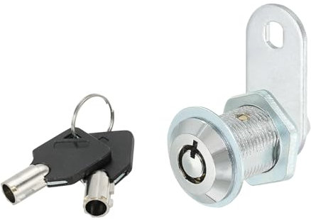 PATIKIL Gabinete Leva Cerradura con Llave, 1(25mm) Llave Igual Leva Cerradura Cilindro Zinc Aleación Cromo Cajón Cerraduras Tubular Leva Cerradura Desmontable Llave