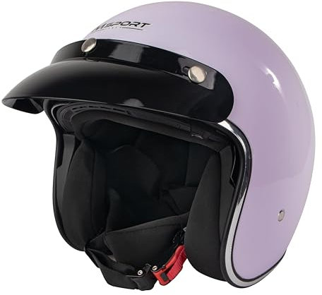 Casco Jet con visera, para ciclomotor, homologado ECE – Color blanco, talla M