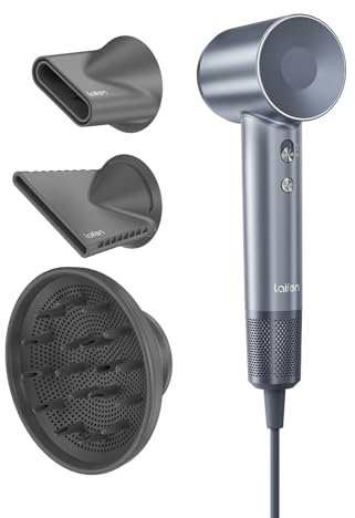 Laifen Haartrockner 200 Million Negativ Ionen Föhn, Swift Special Reisefön mit 110.000 U/Min Bürstenlosemstenloser Motor Für Schnelles Trocknen, Fön Geräuscharm mit Diffusor (Silber))