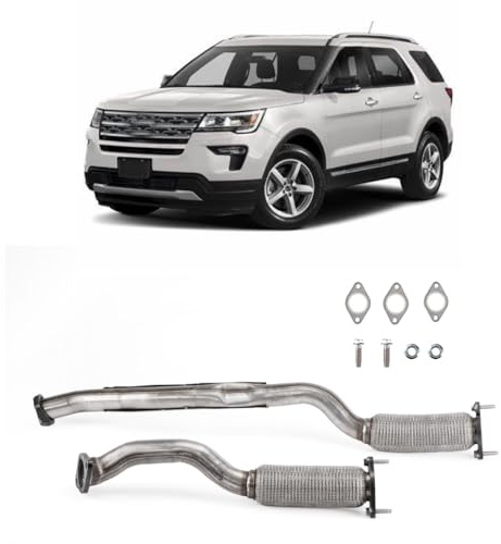Front Exhaust Flex Pipe,Exhaust Muffler Pipe compatible with 2013-2019 Ford Explorer 3.5L (ONLY FIT Trim:SPORT) DB5Z-5G203-B DB5Z-5G203-C DB5Z-5G203-C