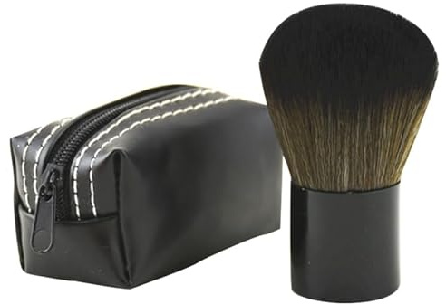 Ipetboom Set Pennelli Make up Professionali Con Custodia Portatile Pennello Cipria E Fard in Fibra Morbida Per Trucco Quotidiano E Viaggi
