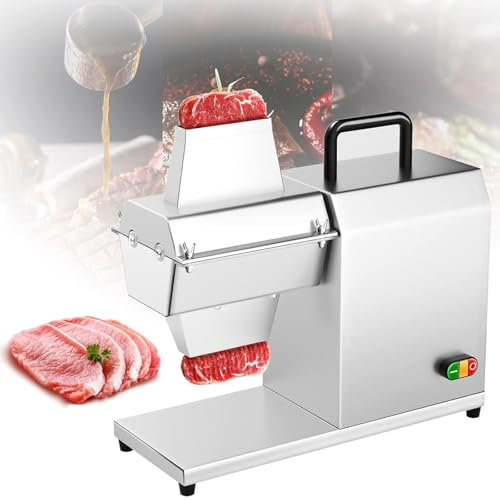 DDZJTPP Commercial Meat Tenderizer Machine, 450W Electric Heavy Duty Meat Cuber Tenderizer Tool with Handle, Stainless Steel Beef Steak Flatten Machine, for Tenderizing Beef Turkey Chicken Pork