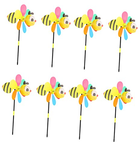 VICASKY Moulin à vent 3D en forme d'abeille – Moulin à vent décoratif amusant pour et jardin avec vent parfait