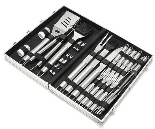 Utensile per Barbecue in Acciaio Inossidabile per Esterni, in Scatola di Alluminio, per Barbecue, Pala per Barbecue