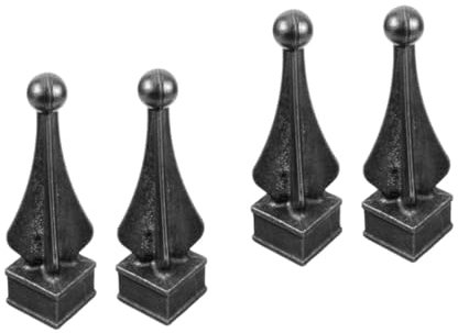 DOITOOL 4pcs Fence Topper Decoration Garden Fence Finials Pointed Design Gates