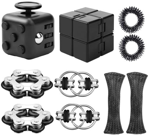Fidget Cube Lot de 10 jouets anti-stress pour adultes et enfants, jouets pour se détendre, favoriser la concentration, pour l'école, le bureau, les voyages, se détendre à tout moment