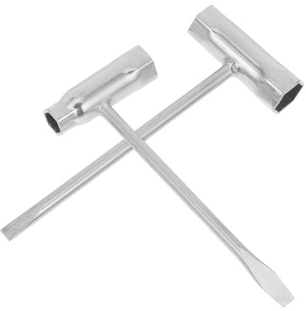 HOLIDYOYO 2pcs Chainsaw Scrench Socket Wrench Set Metal T-Handle Ratchet Tool for Chainsaw and Lawn Mower Adjustment Replacement