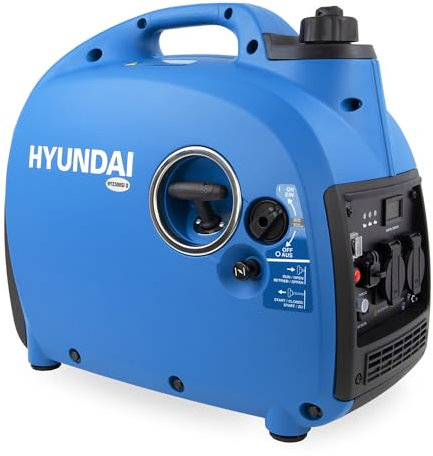 HYUNDAI Inverter Stromgenerator HY2300Si D, Stromerzeuger mit 2.2 kW max. Leistung, Benzin Notstromaggregat, leise, leicht und sparsam