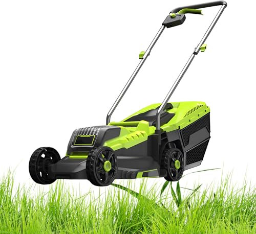 SHAHRYAR Tondeuses Et Tracteurs,Tondeuse Batterie,Tondeuse Thermique,Taille De Coupe : 330 Mm,Grand Bac De Ramassage De 45 L,pour Jardin, Pelouse,Aux Zones Rurales