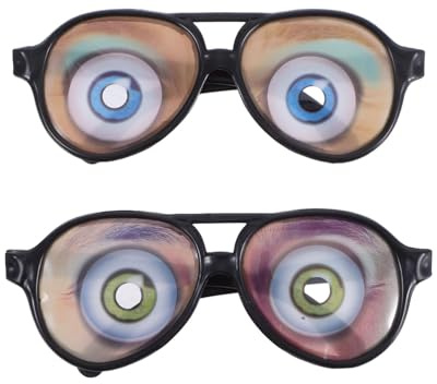 JUKOTA 2 Paar Geschenk Neuheit Brille Kreative M?nnliche Lustige Augen Brille Streich Augen Verkleidung Brille Party Requisiten Trickspielzeug (Zufallsstil)