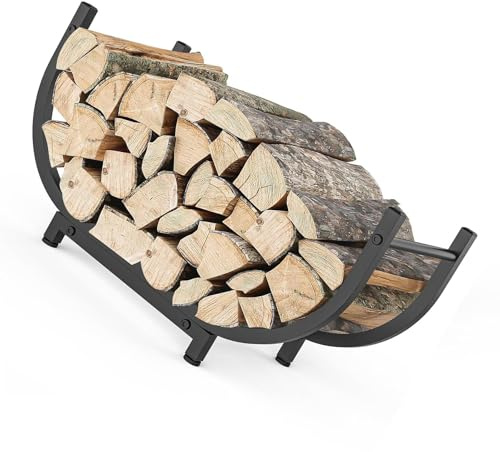 Estante de leña de 30 pulgadas para exteriores e interiores, soporte de leña resistente para chimeneas, cesta de madera de gran capacidad para hogar, patio o jardín