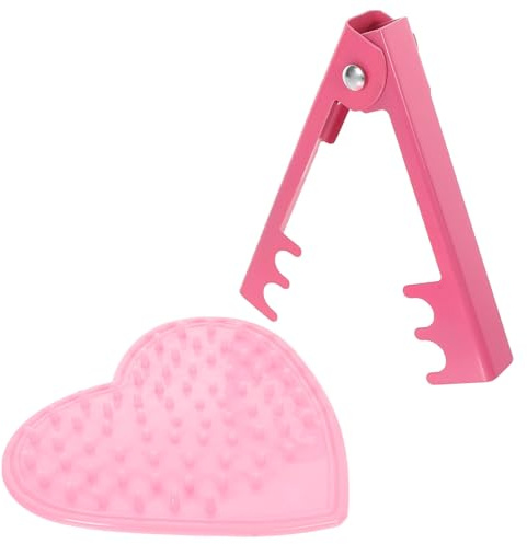UKCOCO Kit Arrache-épines de Fleurs 2 Pièces, Outil pour Enlever Les Épines et Feuilles de Rosier, Éplucheur en Métal Rose 14 Cm Arrache-épines Cœur Rose Diamètre 12 Cm, pour Jardinage