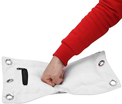 Ausla Sac de Sable Sac de Boxe Vide en Toile Lourde avec Fermeture éclair 3 Options de Taille Cible d'entraînement Murale pour la Boxe Muay Thai Kung Fu Home Gym Studio Practice (Petite Taille)