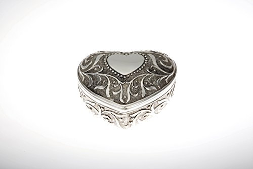 von Herzen schenken Schmuckdose Herz klein/antik versilbert D 7,5cm H 4,0cm