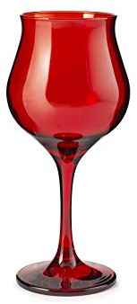 Pasabahce Wavy Lot de 6 verres à pied Rouge - Vin Blanc - Design Tulipe, Verre élégant pour table de Noël, Lavables au lave-vaisselle