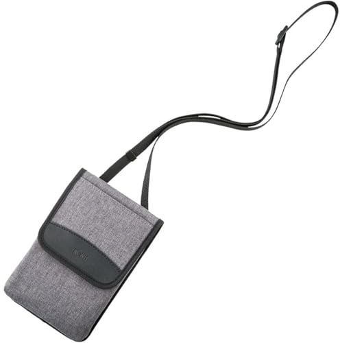 Petit sac de voyage pour passeport, passeport, carte de crédit, porte-gadget, sac de rangement avec sangle réglable, pour homme et femme, gris foncé