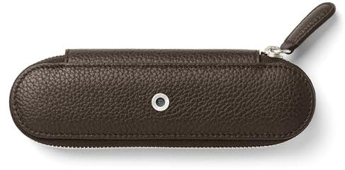 Graf von Faber-Castell 118742 - Estuche para 2 instrumentos de escritura, cachemira, marrón oscuro, estuche con cremallera