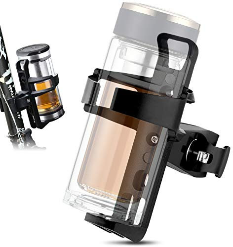 Faschenhalter Fahrrad,360 Grad Rotation Getränk Wasser Getränkehalter für Fahrräder, Mountainbikes, Kinderwagen und Rollstuh (schwarz)