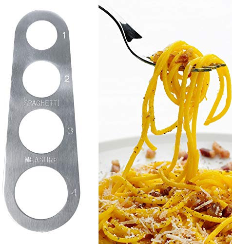 Spaghetti Messen Spaghetti Portionierer Spaghettimaß aus Spaghetti Portionierer 1Pc Edelstahl Spaghetti Lineal Messgerät Messwerkzeug 4 Portion Kochen Nudeln Lineal Kochen Küche Utensilien Gadgets