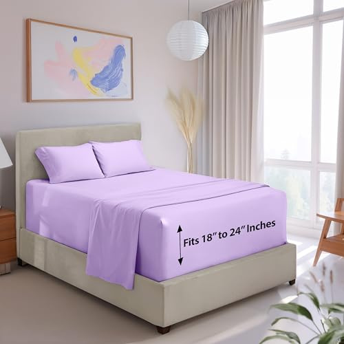 Hearth & Harbor Extra Deep Pocket Queen Sheet Set, Lavender