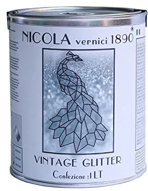 NICOLA VERNICI Vernice Decorativa della Linea Vintage, a Base di Acqua, Made in Italy, Glitter - Formato da 1 lt