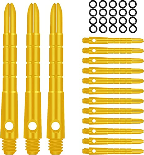 CyeeLife Pro Dart-axlar aluminium 15 st med 20 st gummi O-ringar, guld 48 mm