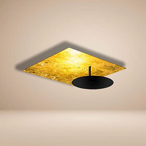 s.luce LED Wandlampe Deckenlampe Plate Wandleuchte Deckenleuchte Indirekt, Farbe:Blattgold, Größe:45x45cm