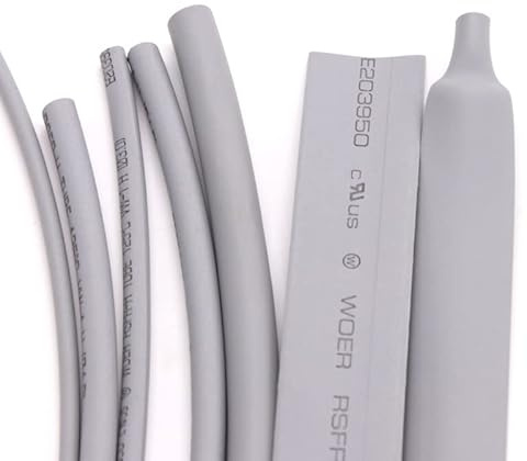 Gris Dia 1 2 3 4 5 6 7 8 9 10 12 14 16 20 25 30 40 50 mm Gaine thermorétractable 2:1 Polyoléfine Gaine de câble thermique isolée 1 mètre (Color : Grey, Size : 12mm x 1 Meter)