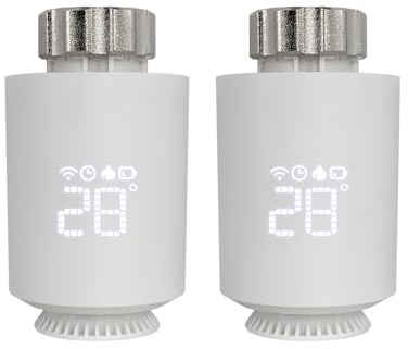 Smartes Heizkörperthermostat Zigbee 3.0, WiFi Zusatzprodukt Kompatibel mit Alexa,Google Home,Smart TRV Thermostat Heizung,Steuerung per APP (Zigbee 3.0) (2pcs)