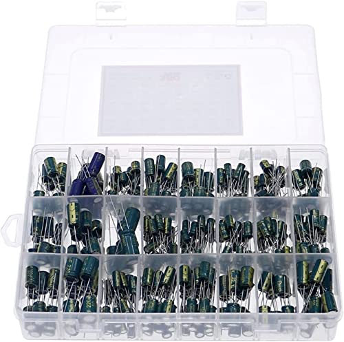 Kondensator-Set, 360 Stück/Box, 24 Werte, Hochfrequenz-Elektrolytkondensator-Set, 1 UF–1500 UF, Aluminiumkondensatoren, 6,3 V–50 V, niedrige ESR-Kondensatoren