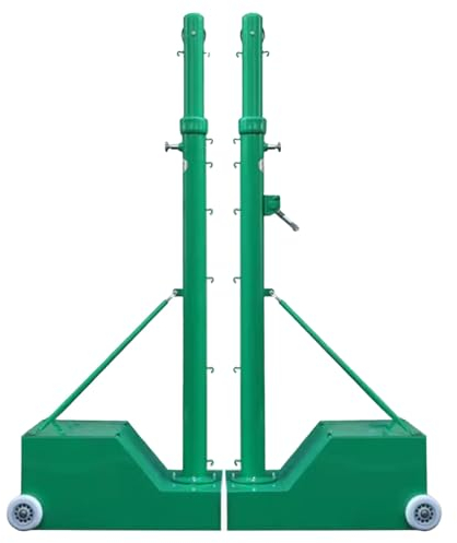 Badmintonnetz Stahl-Volleyball-/Badminton-Ständer, Badminton-Netz mit Ständer, robust, kann Tennis, Pickleball usw. Spielen (Color : Green, Size : Style3)