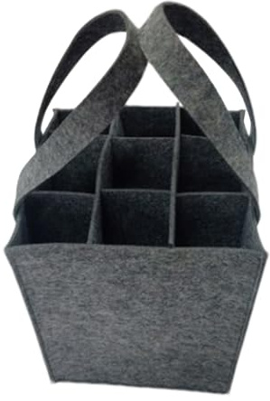 Generisch Flaschentasche Mit 9 Fächer | Flaschentragetaschen Aus Filz, Wein Tragetasche Weinflaschen Tasche, Flaschen Tasche Wiederverwendbare Geschenktasche Für Grillen, Reisen, Camping, Picknick