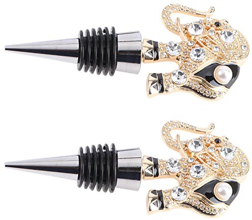 PHENOFICE 2pcs Red Wine Cork Metal Wine Bottle Plug Creative Sealing Plug